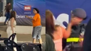 Confusão: mulher parte para cima de PM durante briga em festa e é detida