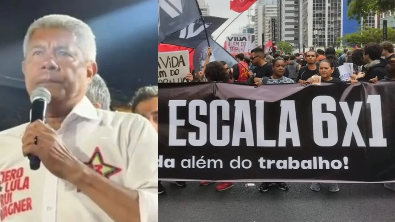 “É uma pauta muito importante”, afirma Jerônimo Rodrigues sobre o fim da escala 6×1 em comício realizado na Bahia