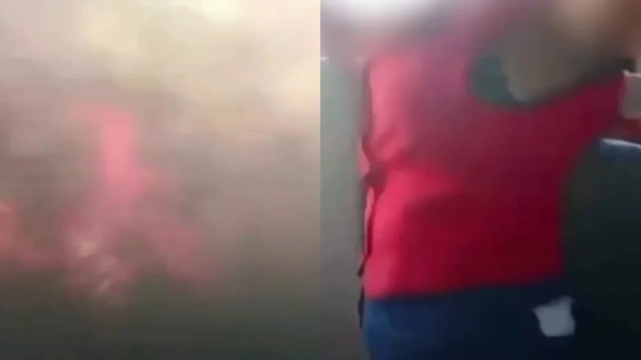Ônibus com pacientes pega fogo na Bahia, deixa sete feridos e momento causa pânico em passageiros
