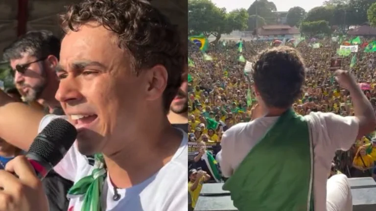 Durante ato, Nikolas Ferreira mira Alcolumbre e pede impeachment de Moraes: “Amapá acordou”