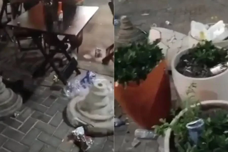 Dona de bar registra destruição após ato de campanha do PT na Barra