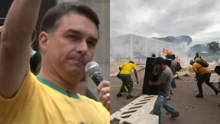Flávio Bolsonaro classifica 8 de janeiro como farsa e afirma saber “do que a esquerda é capaz”