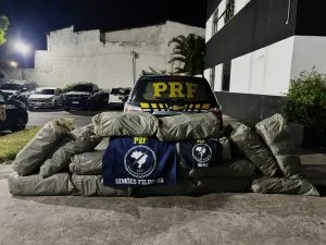 PRF apreende carregamento de 96 kg de maconha na BR 324, em Feira de Santana