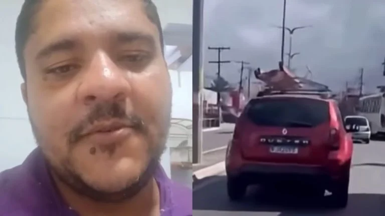 Acidente assusta motoristas e técnico da Vivo nega estar bêbado: “Eu desmaiei”