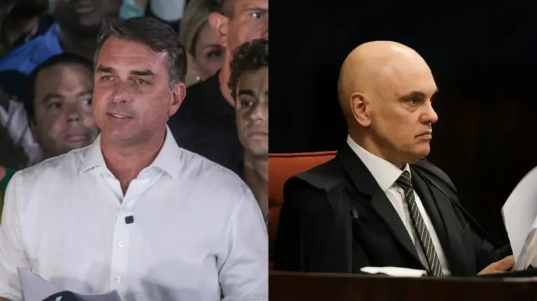 Flávio Bolsonaro contesta investigação no STF sobre caso envolvendo advogado e pede afastamento de Moraes