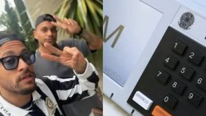 Neymar registra momento indo votar e se surpreende com fãs no local: “Fiz a minha parte”