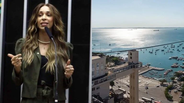 Érika Hilton participa de evento em Salvador pró Lula na sede do PT, no Rio Vermelho